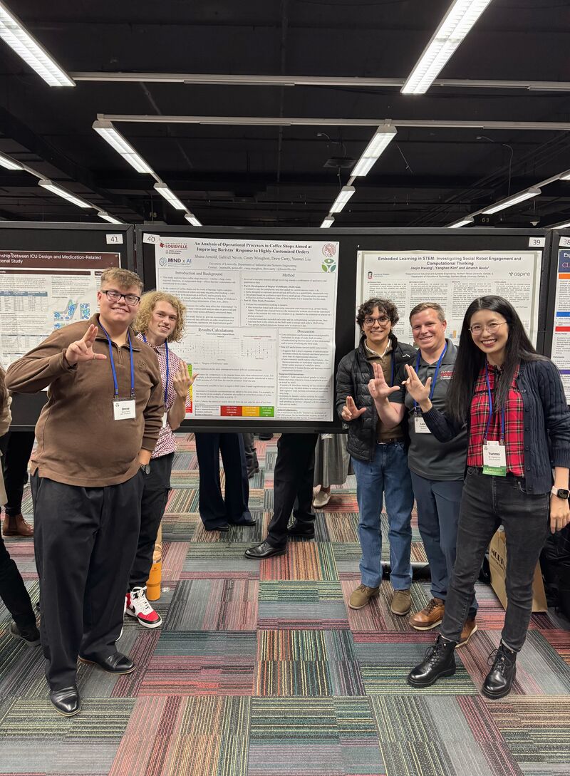 MINDxAI Lab undergraduate students and Dr. Liu at ASPIRE HFES 2025
